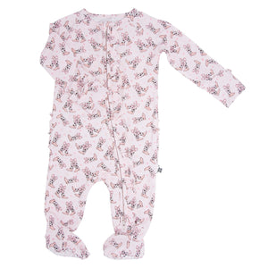 Cowhide Boots Bows Ruffle Footie