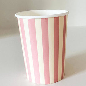 Cream & Pink Striped Cups