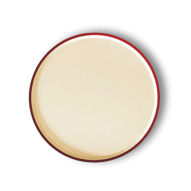 Cream Plate Red Trim, Paper Party Plate (8pcs)