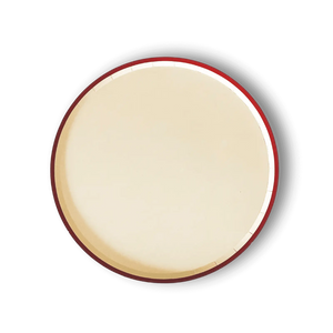 Cream Plate Red Trim, Paper Party Plate (8pcs)