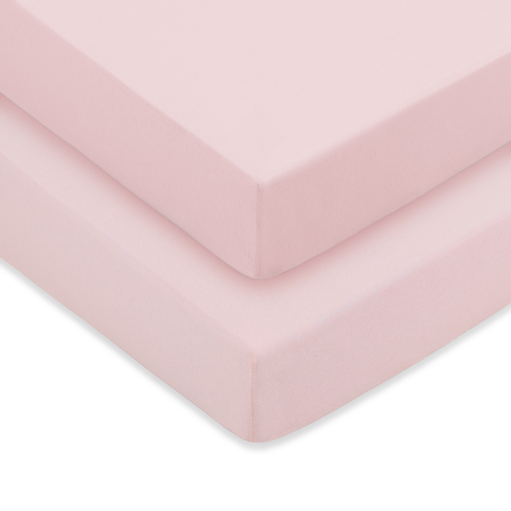 Pink crib sheets for babies, soft and cozy bedding for a comfortable nursery.