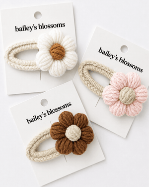 Crochet Daisy Clip - White