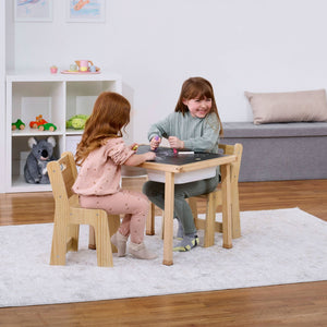 Cordia Wooden Kids Activity Table & Chair Set - Montessori-inspired design for play and learning, angle view.