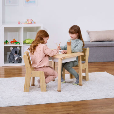 Cordia Wooden Kids Activity Table & Chair Set – Montessori-inspired play and learning desk for children.