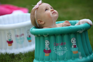 Cupcake Babies Small Bath Turquoise & travel pouch & inflator (suitable from birth up to 1 year)