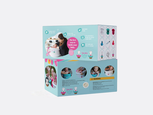 Cupcake Babies Small Bath White & travel pouch & inflator (suitable from birth up to 1 year)
