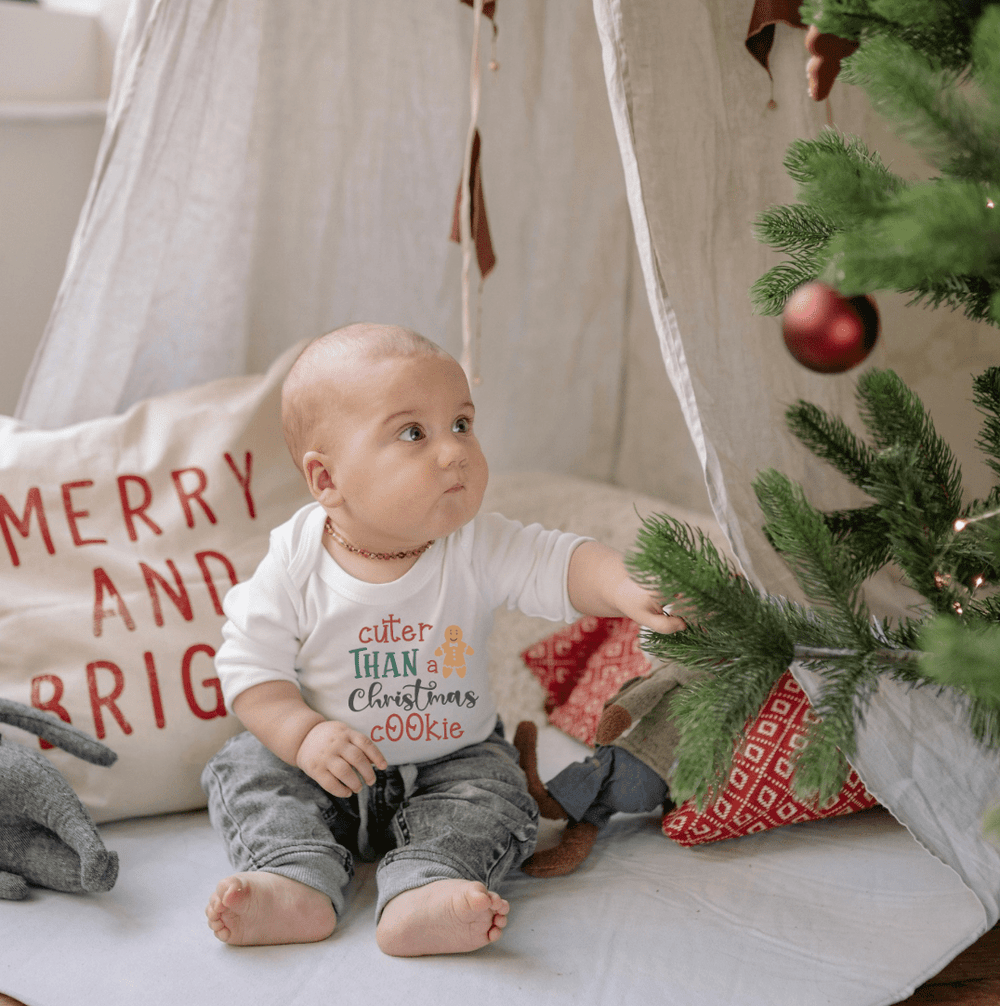 long sleeve graphic bodysuit | christmas cookie