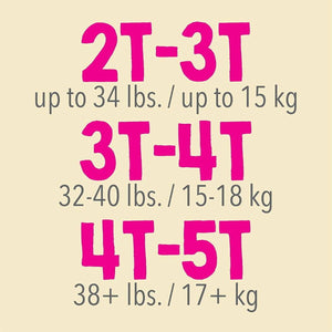 Cutie Training Pants for girls in size 2T/3T, perfect for potty training, shown at an angle.