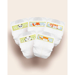 Cuties Complete Care Newborn Disposable Diapers, Angle 2 view, showcasing softness and comfort for babies.