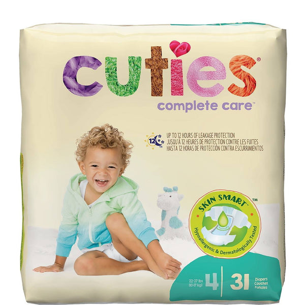 Cuties Complete Care Baby Diapers Size 4 - soft, absorbent disposable diapers for ultimate comfort and protection.