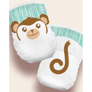 Cuties Complete Care Size 7 Baby Diapers, disposable, angle view showcasing softness and absorbency.