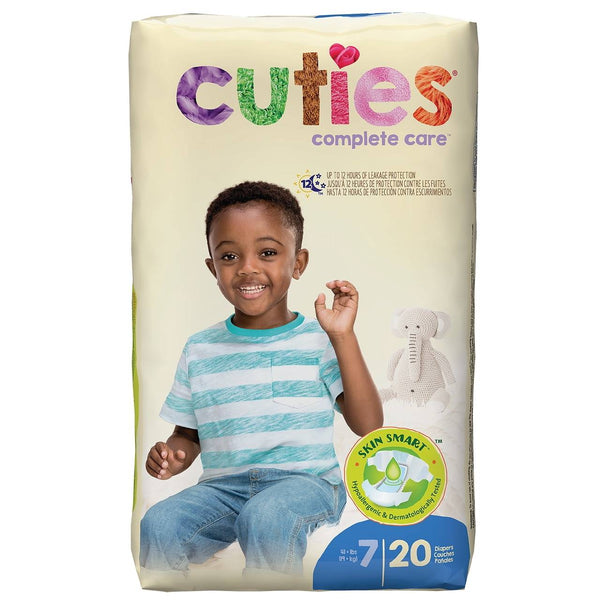 Cuties Complete Care Baby Diapers Size 7 - Soft, absorbent disposable diapers for ultimate baby comfort and protection.