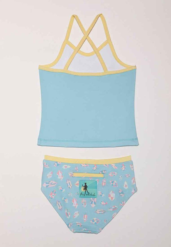 Simone Tankini Set - Treasured Gems, two-piece swimwear for babies, shown from angle 2.