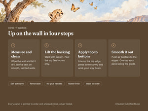 Watercolor Cheetah Cub Safari Wall Mural, image 9