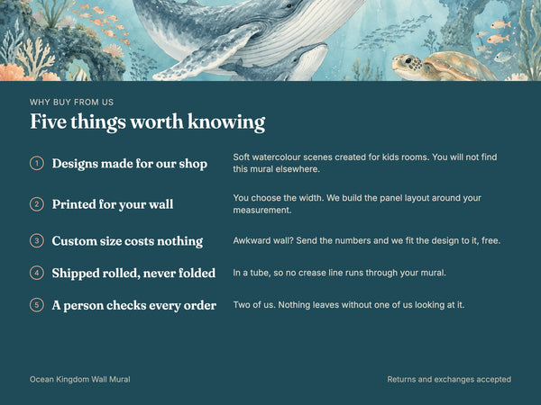 Watercolor Ocean Kingdom Wall Mural, image 10