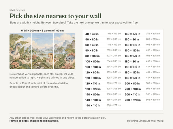 Watercolor Hatching Dinosaurs Wall Mural, image 5