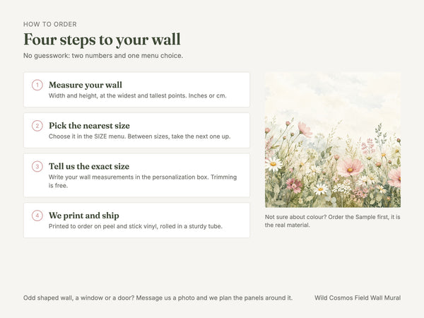 Watercolor Wild Cosmos Field Wall Mural, image 5