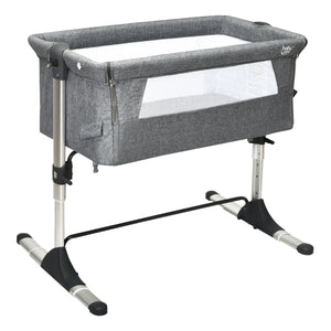 Portable baby bed side sleeper bassinet crib with carrying bag, perfect for travel and safe sleep. Angle 8 view.