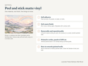 Watercolor Lavender Peaks Rainbow Wall Mural, image 6