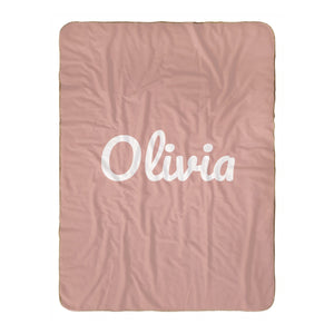 Classic Name sherpa baby blanket in blush