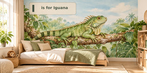 Watercolor I is for Iguana Alphabet Wall Mural, image 2