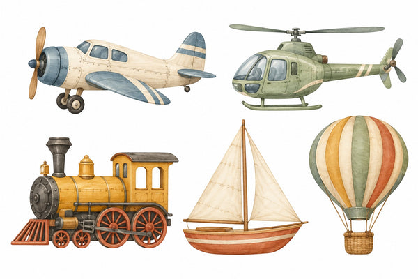 Transport Wall Decals, Set of 5 (Set 4), image 1