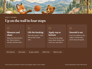 Watercolor Animal Basketball Team Wall Mural, image 9