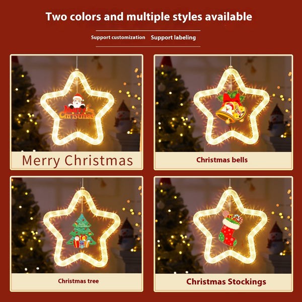 LED Christmas Star Pendant Window Door Decor