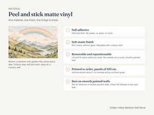 Watercolor Golden Valley Rainbow Wall Mural, image 6