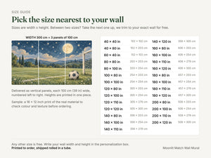 Watercolor Moonlit Match Soccer Wall Mural, image 5