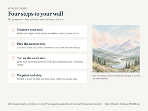Watercolor Deer Meadow Rainbow Wall Mural, image 5