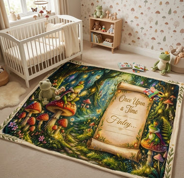 Personalized Enchanted Forest Throw Blanket | Once Upon a Time Custom Name | Magical Fairytale Gift