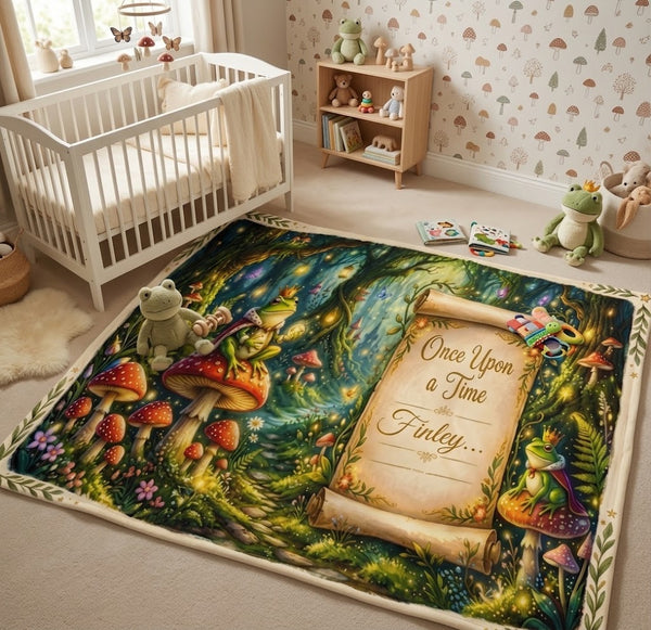 Personalized Enchanted Forest Throw Blanket | Once Upon a Time Custom Name | Magical Fairytale Gift