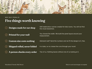 Watercolor Woodland Friends Wall Mural, image 7