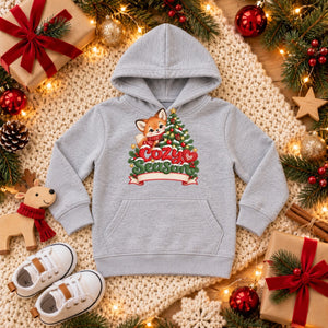 Personalize the Cozy Season toddler hoodie in heather grey with your baby's name