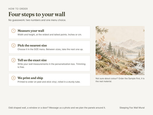 Watercolor Sleeping Fox Wall Mural, image 5