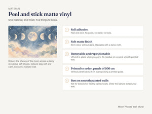 Watercolor Moon Phases Wall Mural, image 7