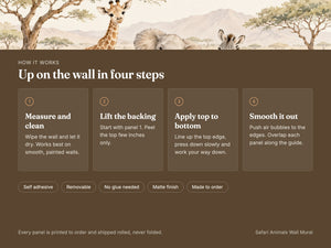 Watercolor Safari Animals Wall Mural, image 6
