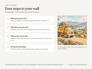 Watercolor Dump Truck Road Wall Mural, image 6