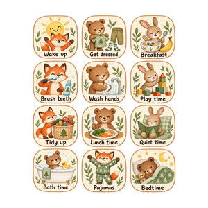 Woodland Daily Routine Wall Decals, Set of 12, image 2