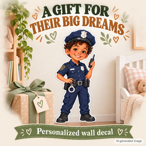 Personalized Police Officer Wall Decal from Photo, Dream Job Sticker, image 10