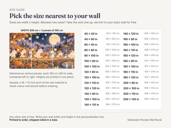 Watercolor Halloween Parade Wall Mural, image 5