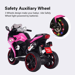 Kids' 12V Electric Motorcycle with Light-Up Training Wheels
