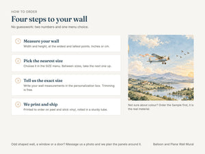 Watercolor Balloon and Plane Wall Mural, image 6
