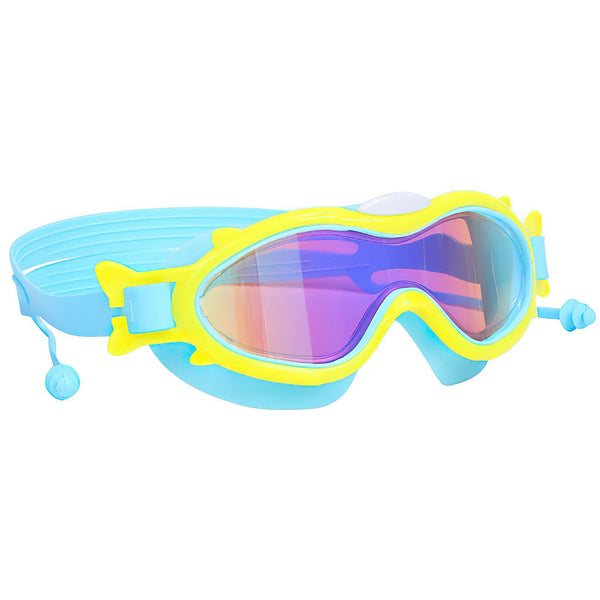 Kids Swim Goggles With Ear Plugs UV Protection Anti-Fog Leak Proof Wide View Pool Swimming Goggles For Youth Boys Girls Aged 3-16 Years Old Summer Bea