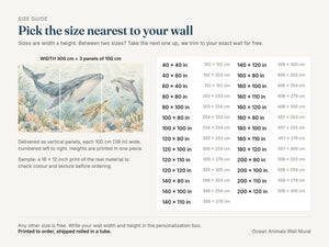 Watercolor Ocean Animals Wall Mural, image 2