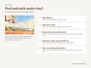 Watercolor Swish Hoop Basketball Wall Mural, image 7