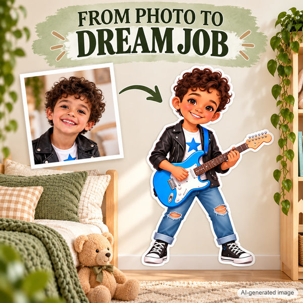 Personalized Musician Wall Decal from Photo, Dream Job Sticker, image 4