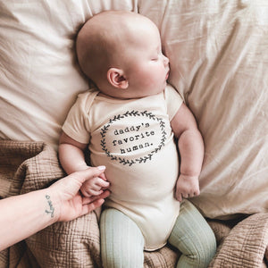 Daddy's Favorite Human Organic Baby Bodysuit