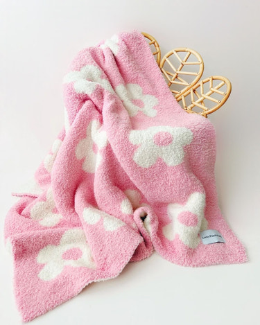 Daisy Fuzzy Blanket | Pink - MOOGCO Baby